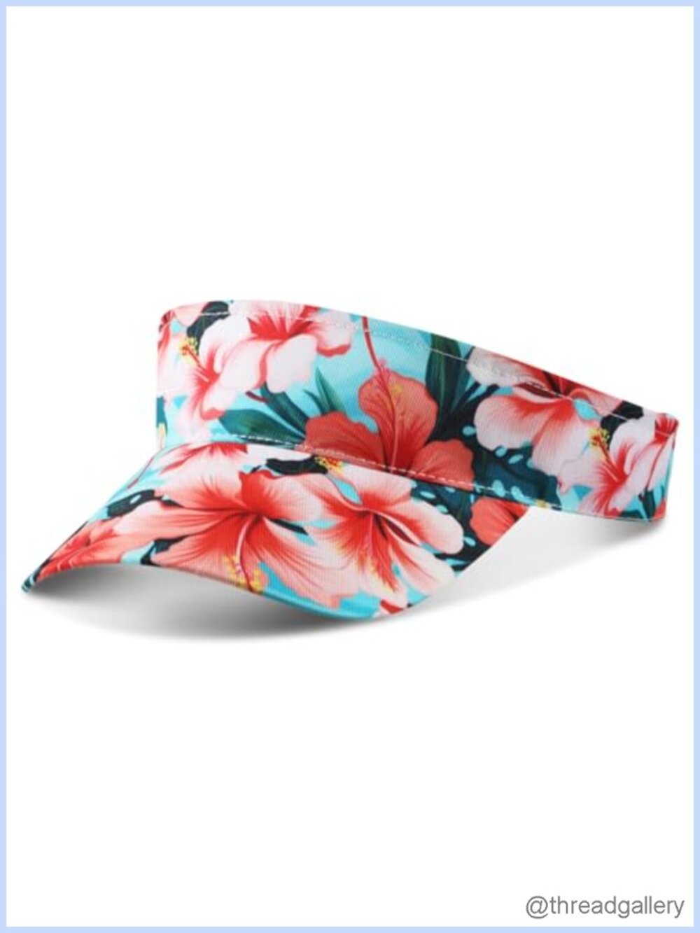 Hawaiian Hibiscus Floral Adjustable Visor Sun Hat Women